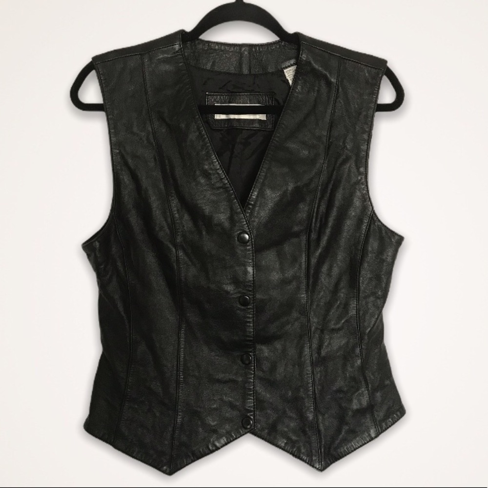 Evan Davies Vintage Black Leather Vest